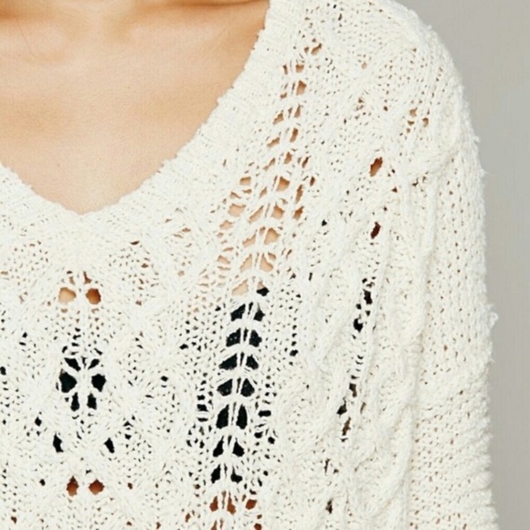 FREE PEOPLE Cross My Heart Distressed Sweater XS - Picture 2 of 9